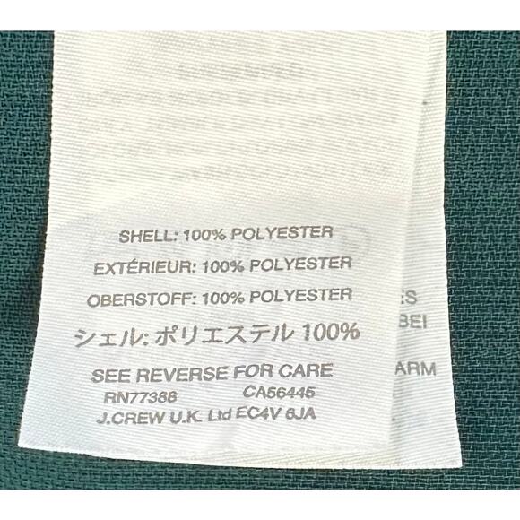 J. Crew Wide Leg Pleated Pant in Matte Crepe Emerald Green H2815 Size 2 - Picture 11 of 12